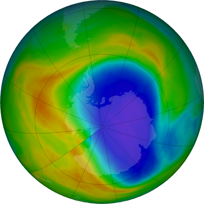 Antarctic ozone map for 30 October 2024